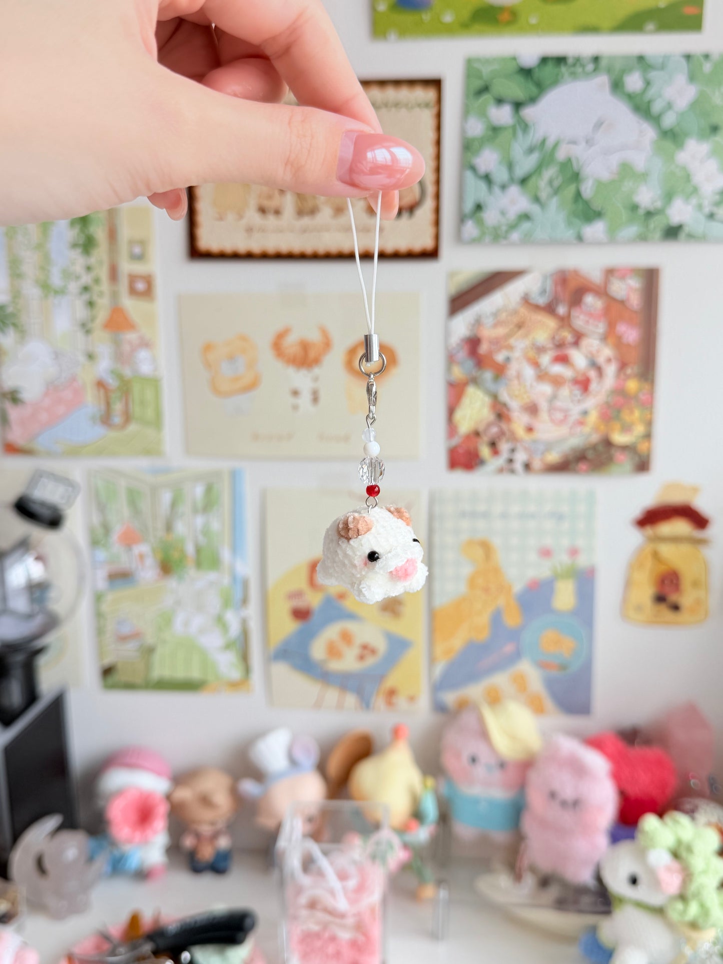 crochet mini poro keychain ⋆˙⟡