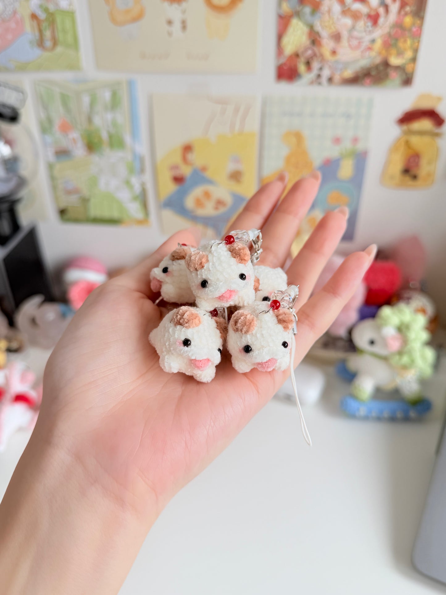 crochet mini poro keychain ⋆˙⟡