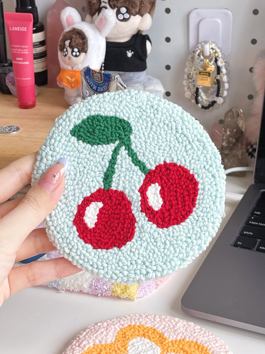 cherry mug rug ⊹